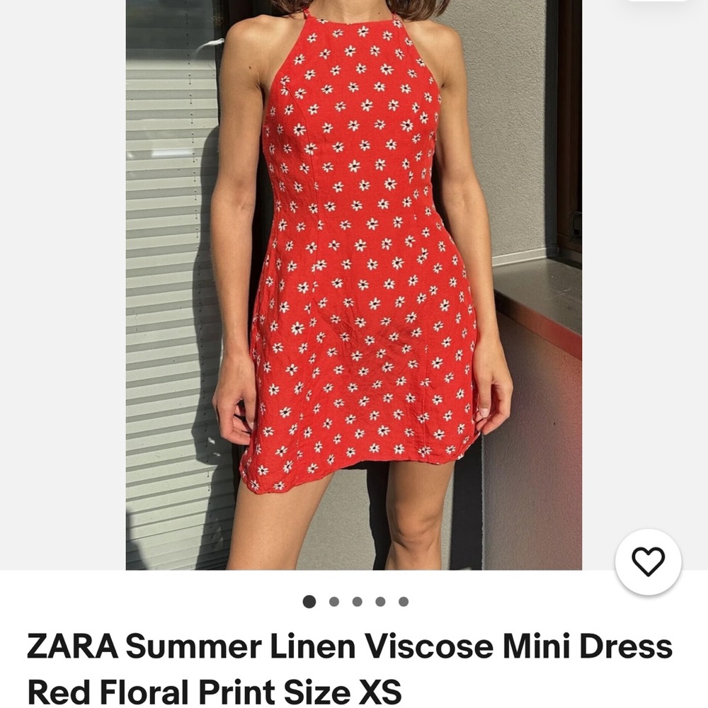 Zara Red Floral Mini Dress